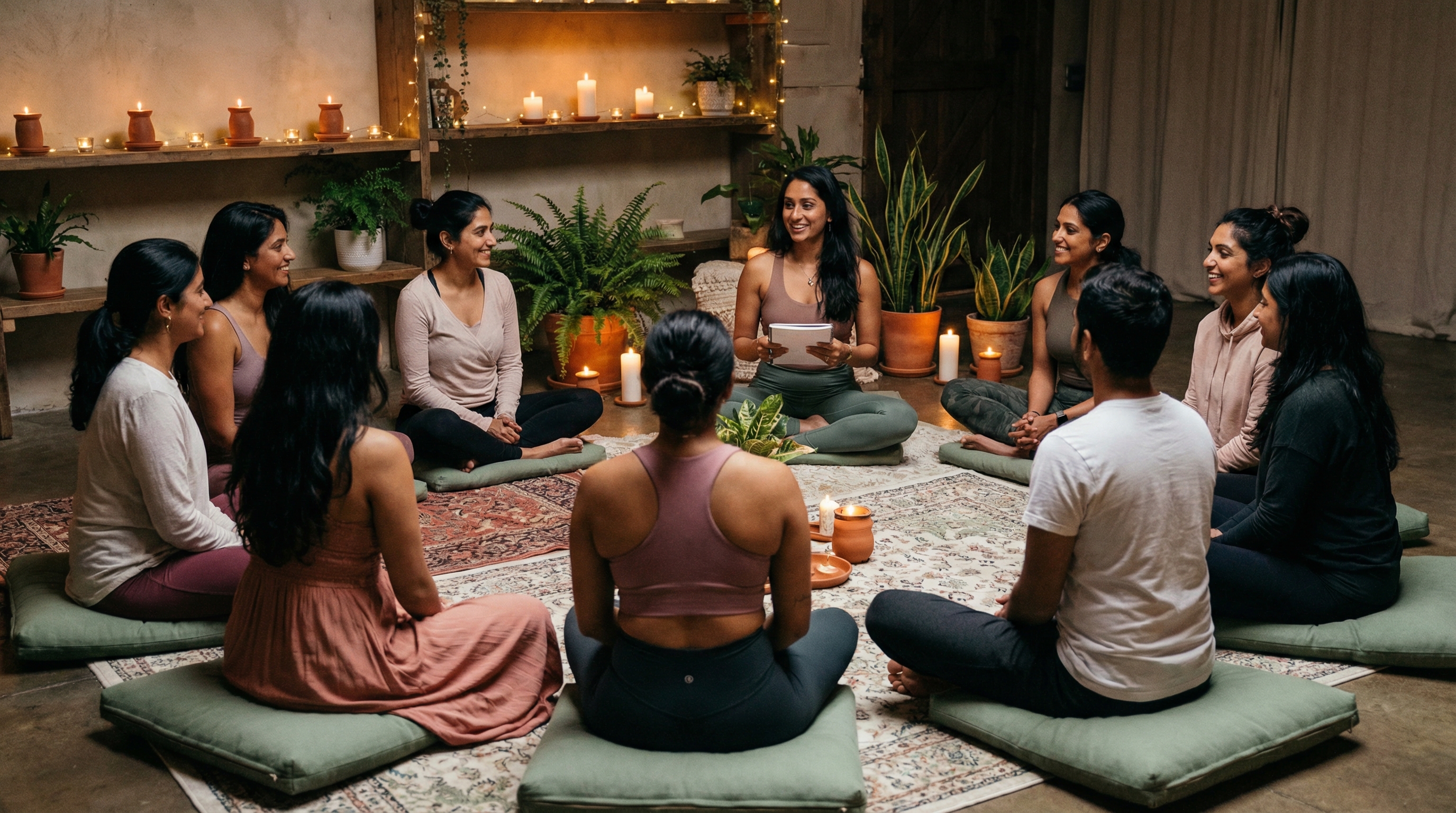 Yoga workshop in progress